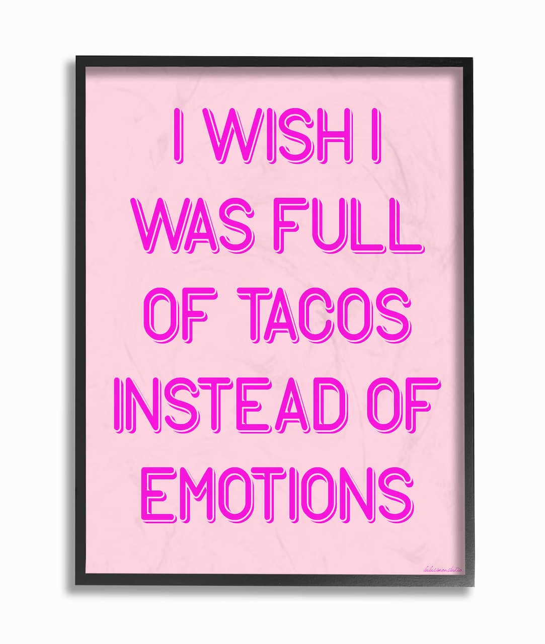 Stupell Industries Full of Tacos Instead of Emotions Black Framed Wall Art